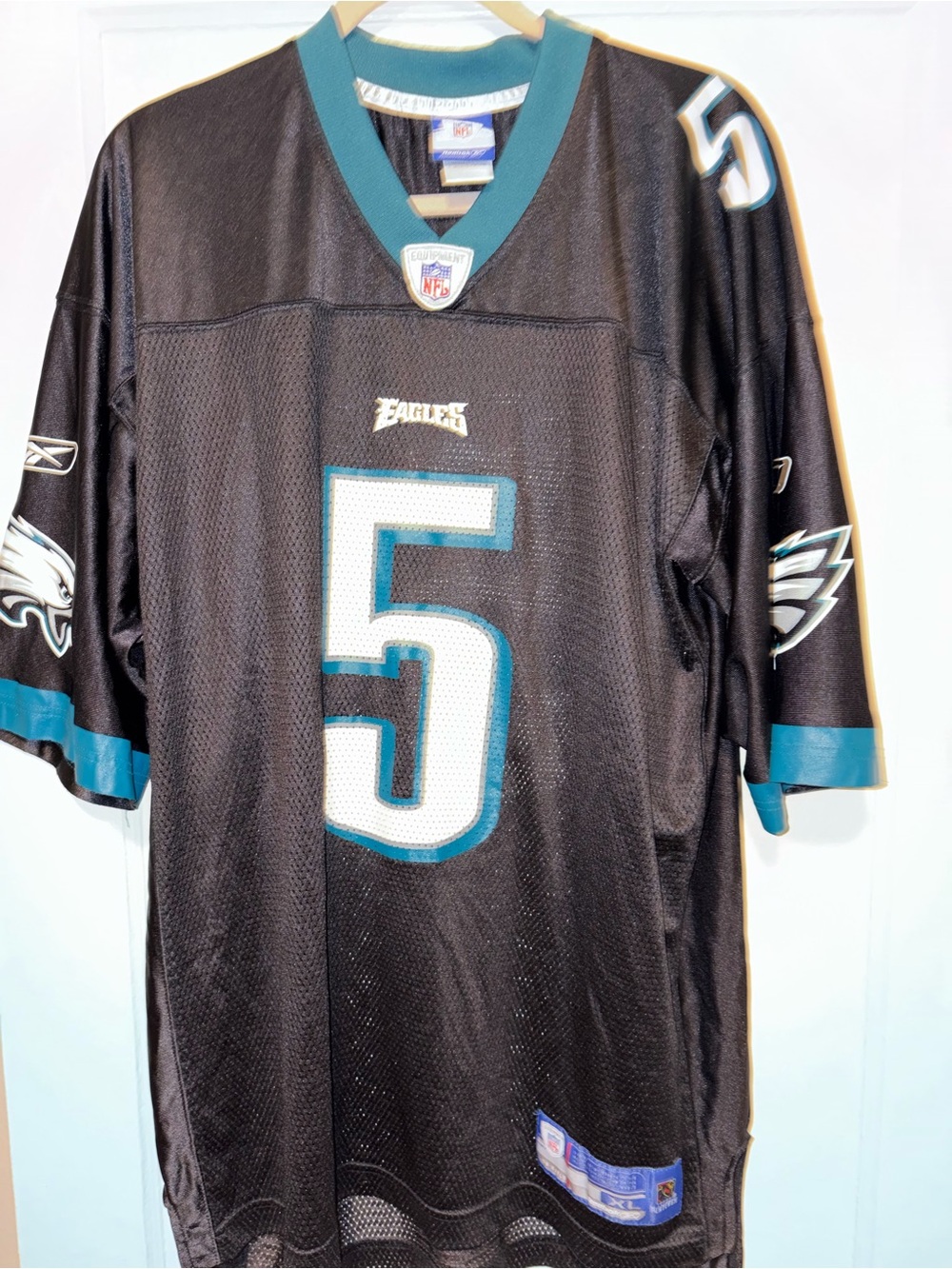 Philadelphia Eagles Jersey Mens Black NFL Football Donovan McNabb #5 Reebok XL